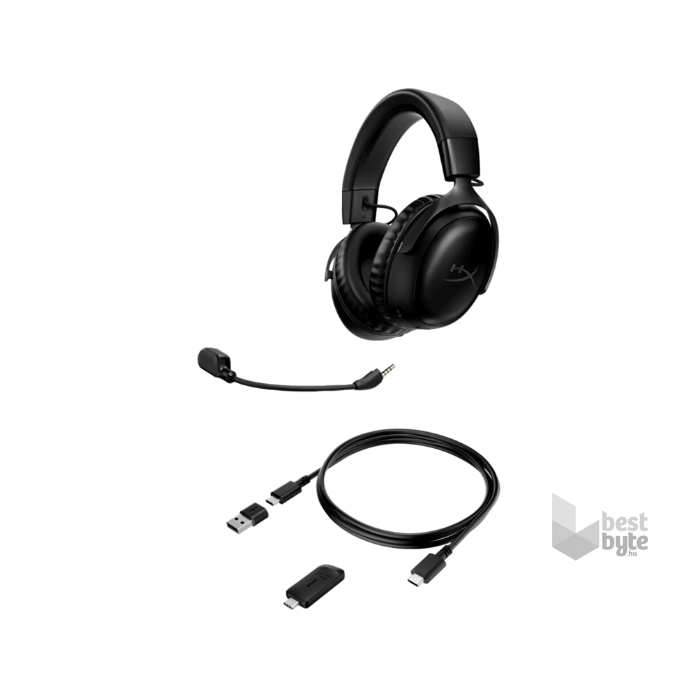 HyperX Cloud III Wireless fekete gamer headset
