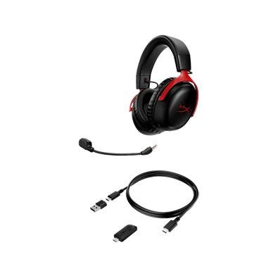 HyperX Cloud III Wireless fekete-piros gamer headset