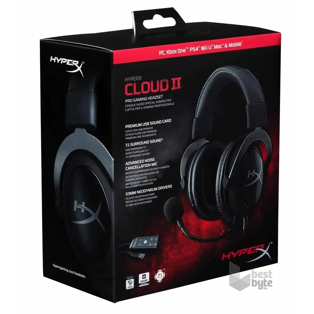 HyperX Cloud II 3,5 Jack/USB fegyverszürke gamer headset