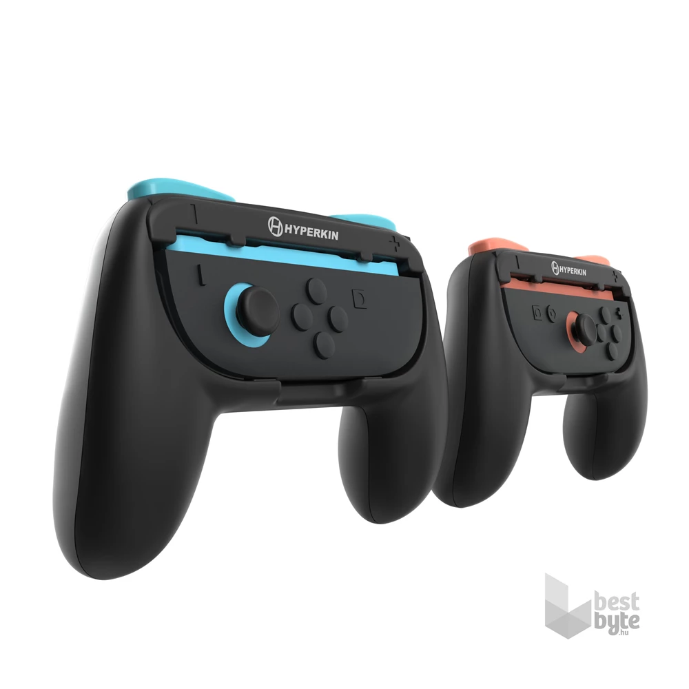 Hyperkin M07717 Nintendo Switch 2 fekete ergonomikus markolat csomag Joy-Con kontrollerhez (2 db)