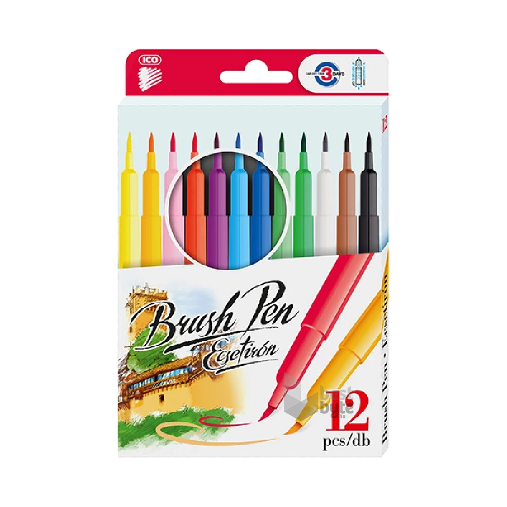 ICO Brush Pen D12 12 különféle színű ecsetirón