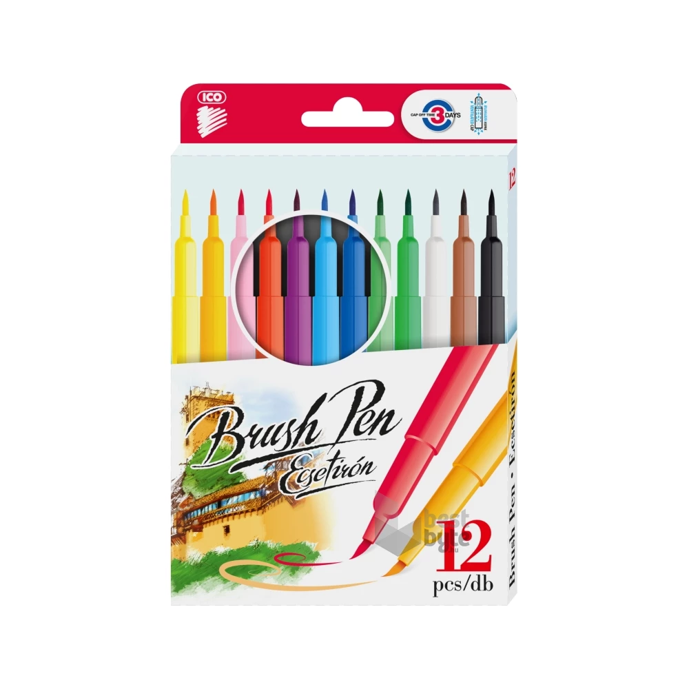 ICO Brush Pen D12 12 különféle színű ecsetirón