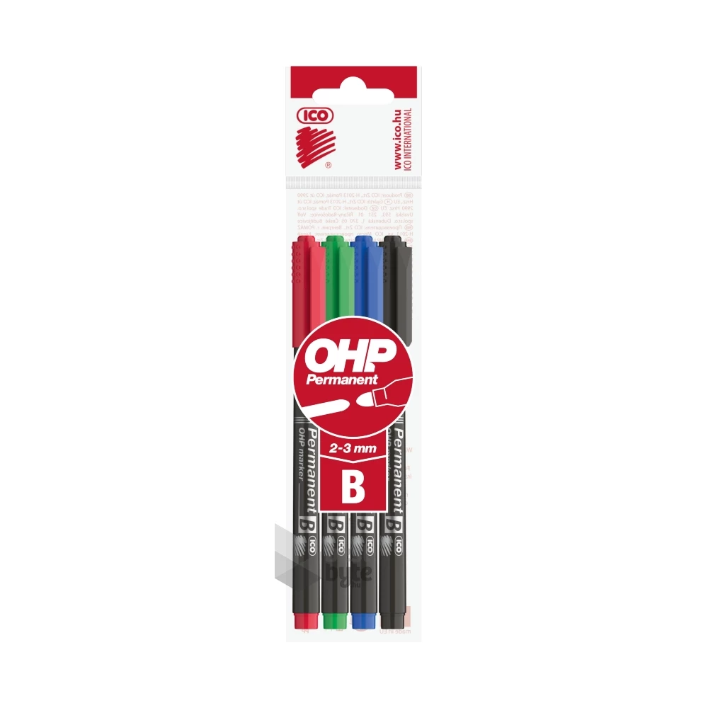 ICO OHP B 4db-os vegyes színű 2-3mm permanent marker