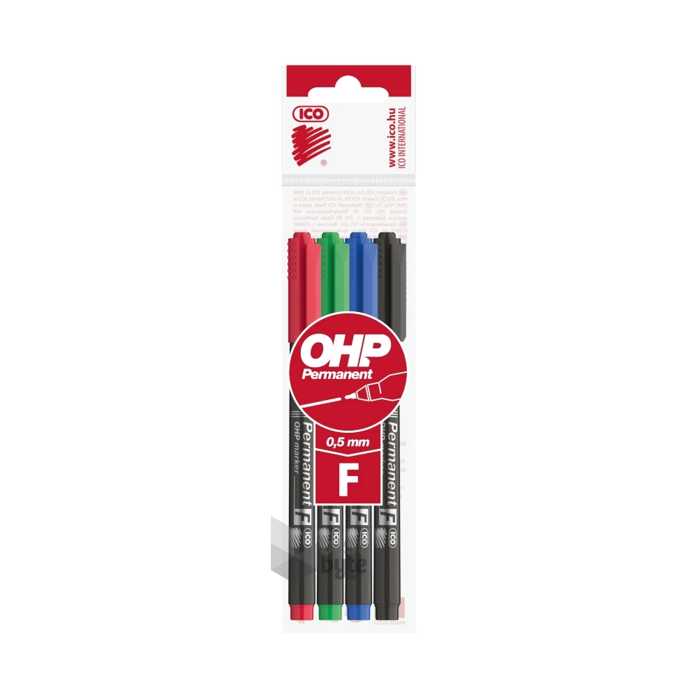 ICO OHP F 4db-os vegyes színű 0,5mm permanent marker