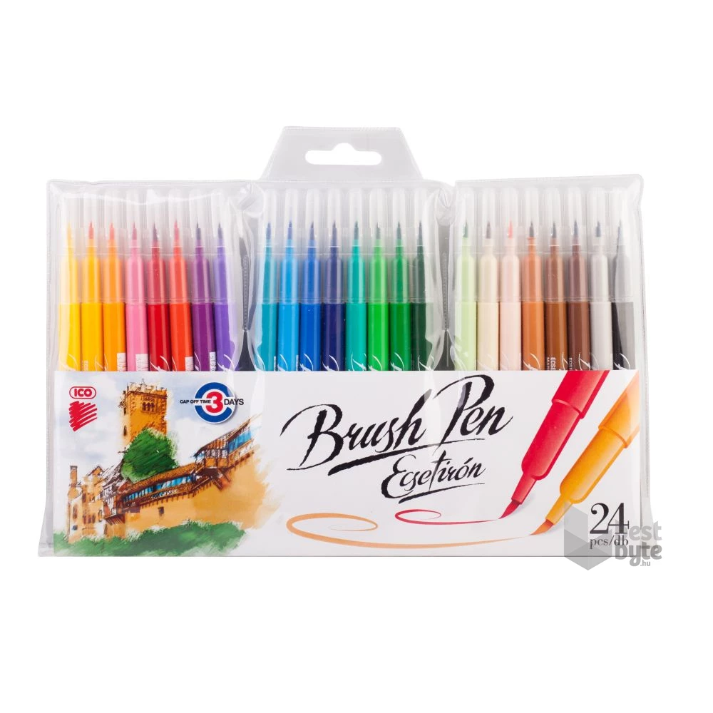 ICO Brush Pen D24 24db különféle színű ecsetirón