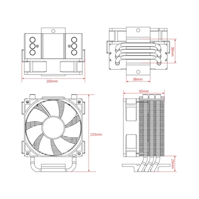 ID-Cooling CPU Cooler - SE-903-XT (25,8dB; max. 77,81 m3/h, 4pin csatlakozó, 3 db heatpipe, 9cm, PWM, LED)