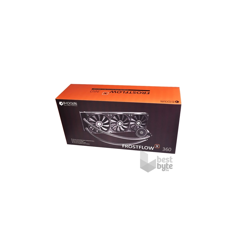 ID-Cooling CPU Water Cooler - FROSTFLOW X 360 (18-35,2dB; max. 126,57 m3/h; 3x12cm, fehér LED)