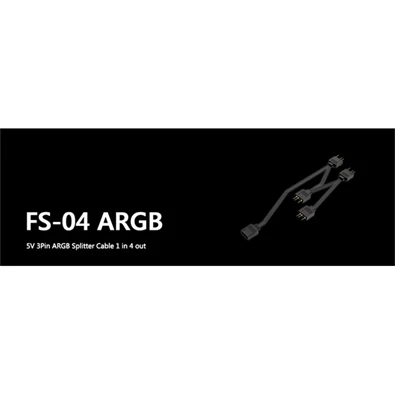 ID-Cooling RGB elosztó - FS-04 ARGB (1 db bemenet ,4 dbkimenet 3pin PWM)