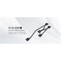 ID-Cooling RGB elosztó - FS-04 ARGB (1 db bemenet ,4 dbkimenet 3pin PWM)