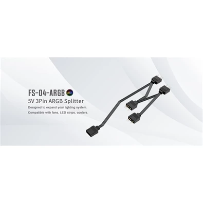 ID-Cooling RGB elosztó - FS-04 ARGB (1 db bemenet ,4 dbkimenet 3pin PWM)