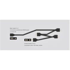 ID-Cooling RGB elosztó - FS-04 ARGB (1 db bemenet ,4 dbkimenet 3pin PWM)
