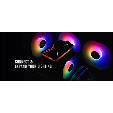 ID-Cooling RGB elosztó - FS-04 ARGB (1 db bemenet ,4 dbkimenet 3pin PWM)