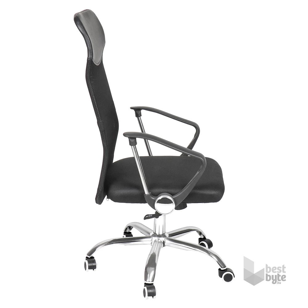 IRISOffice AURORA BLACK fekete, szövet-hálós, magas háttámlás irodai forgószék (Használt - B)