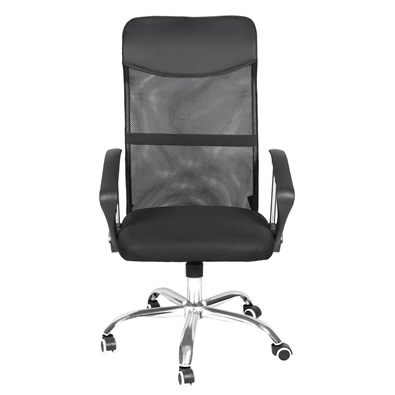 IRISOffice AURORA BLACK fekete, szövet-hálós, magas háttámlás irodai forgószék (Használt - B)