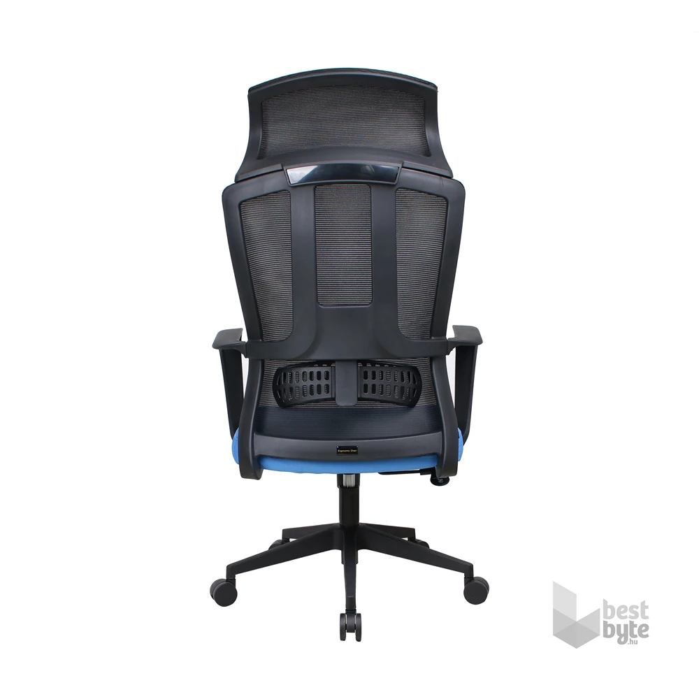 IRISOffice Astra kék/fekete ergonómikus, szövet-hálós irodai forgószék fej és háttámasszal