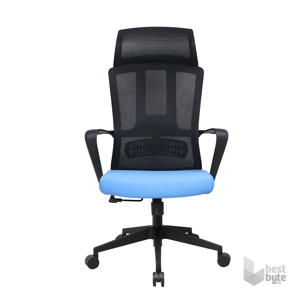IRISOffice Astra kék/fekete ergonómikus, szövet-hálós irodai forgószék fej és háttámasszal
