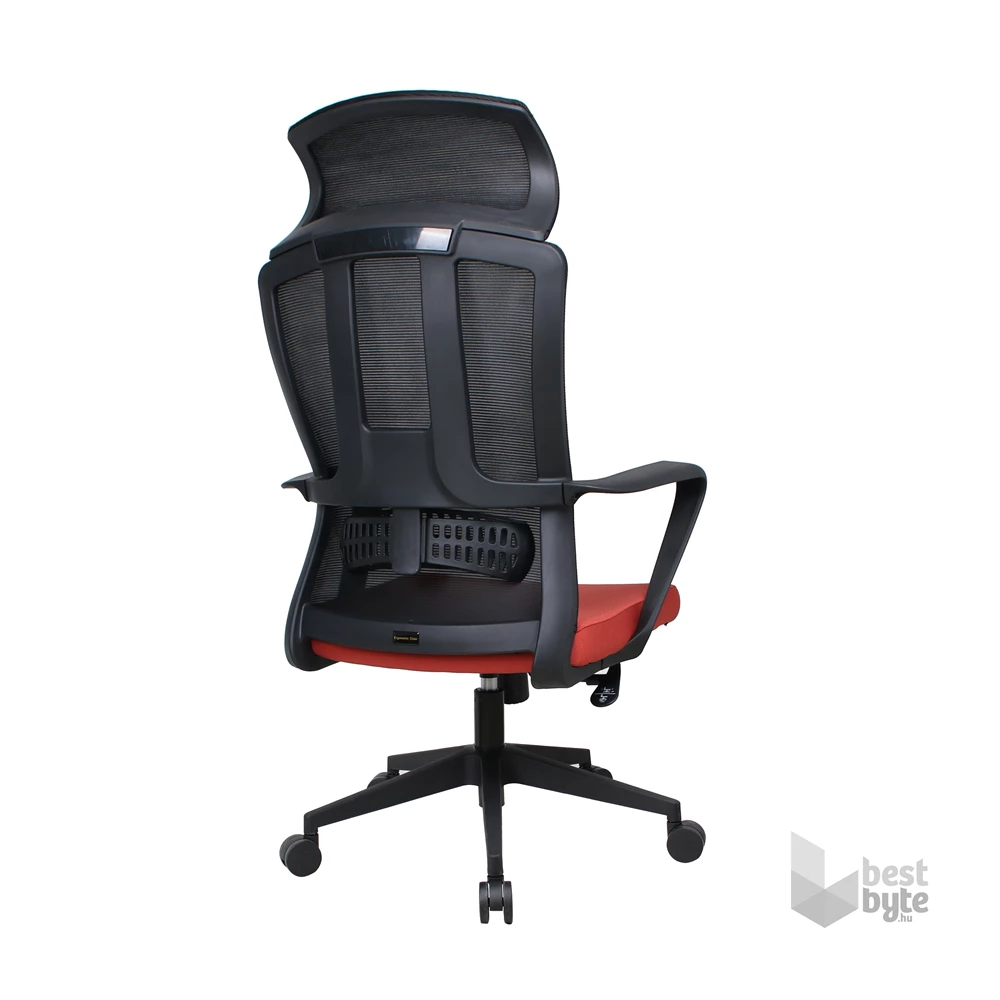 IRISOffice Astra narancs/fekete ergonómikus, szövet-hálós irodai forgószék fej és háttámasszal