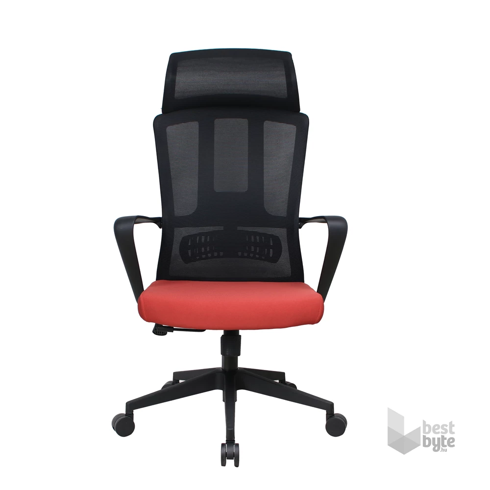 IRISOffice Astra narancs/fekete ergonómikus, szövet-hálós irodai forgószék fej és háttámasszal