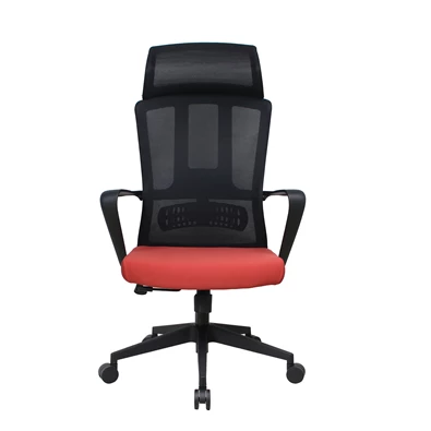 IRISOffice Astra narancs/fekete ergonómikus, szövet-hálós irodai forgószék fej és háttámasszal