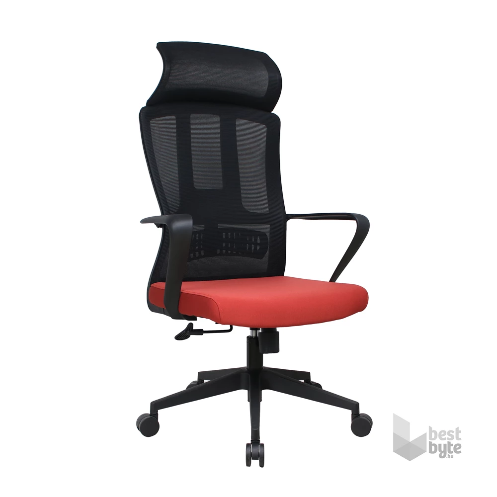 IRISOffice Astra narancs/fekete ergonómikus, szövet-hálós irodai forgószék fej és háttámasszal