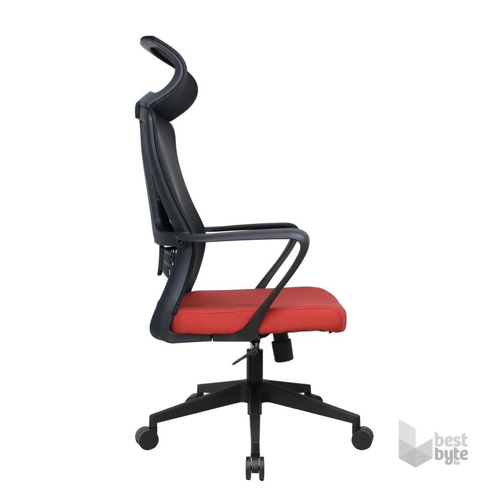 IRISOffice Astra narancs/fekete ergonómikus, szövet-hálós irodai forgószék fej és háttámasszal