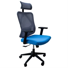 IRISOffice Eclipse kék/szürke ergonómikus, szövet-hálós irodai forgószék fej és háttámasszal