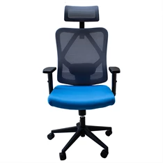 IRISOffice Eclipse kék/szürke ergonómikus, szövet-hálós irodai forgószék fej és háttámasszal