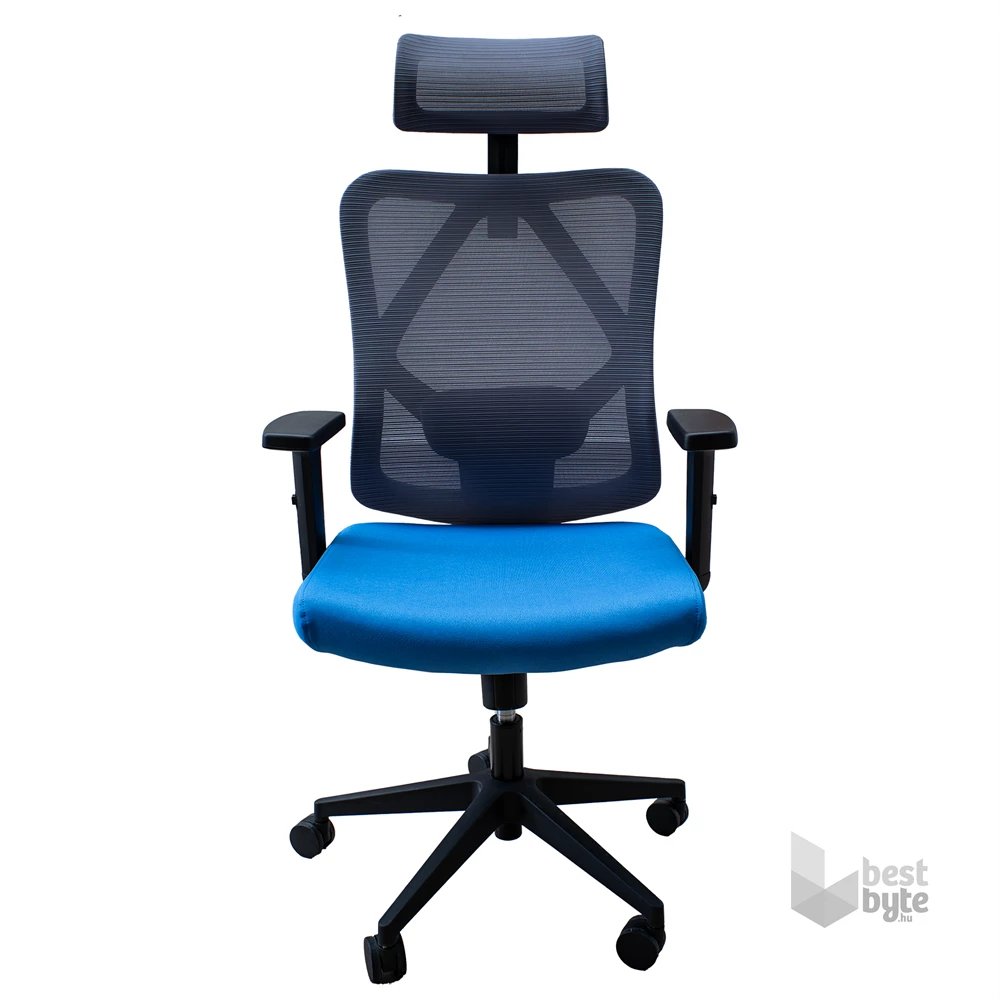 IRISOffice Eclipse kék/szürke ergonómikus, szövet-hálós irodai forgószék fej és háttámasszal