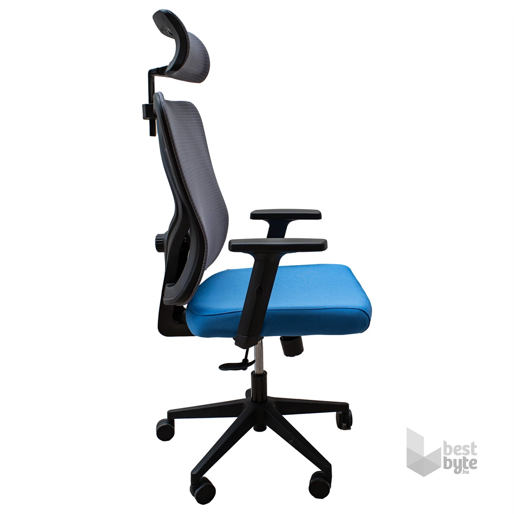 IRISOffice Eclipse kék/szürke ergonómikus, szövet-hálós irodai forgószék fej és háttámasszal