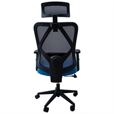 IRISOffice Eclipse kék/szürke ergonómikus, szövet-hálós irodai forgószék fej és háttámasszal