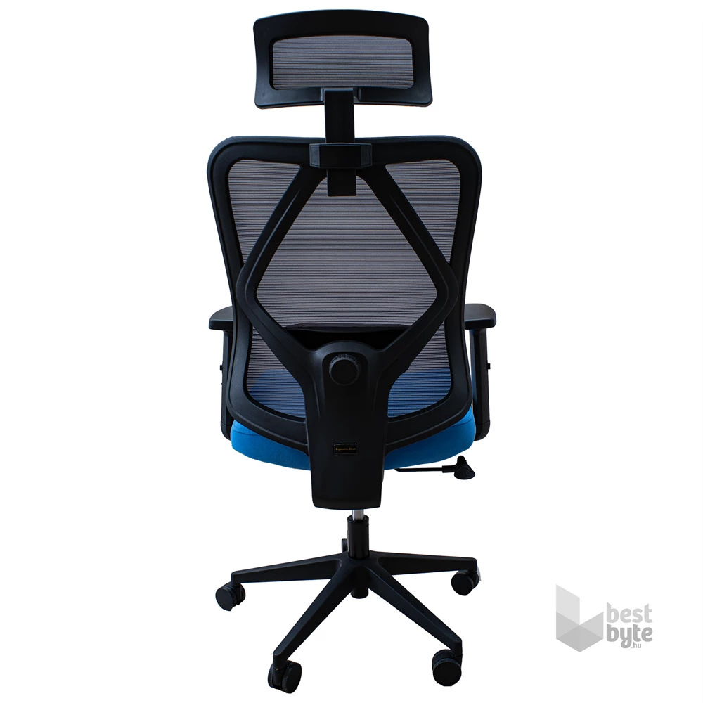 IRISOffice Eclipse kék/szürke ergonómikus, szövet-hálós irodai forgószék fej és háttámasszal