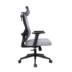 IRISOffice Eclipse szürke ergonómikus, szövet-hálós irodai forgószék fej és háttámasszal