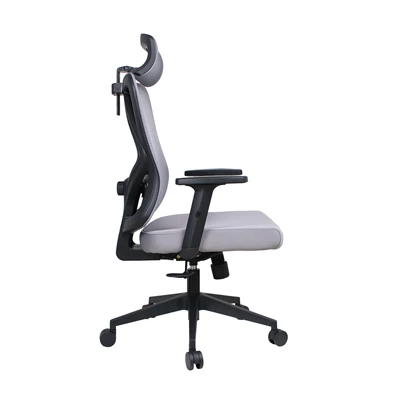 IRISOffice Eclipse szürke ergonómikus, szövet-hálós irodai forgószék fej és háttámasszal
