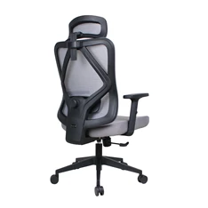 IRISOffice Eclipse szürke ergonómikus, szövet-hálós irodai forgószék fej és háttámasszal
