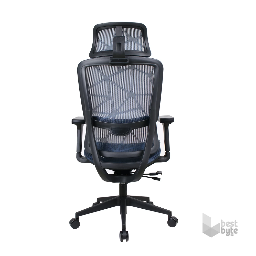IRISOffice Helix kék ergonómikus, szövet-hálós irodai forgószék fej és háttámasszal