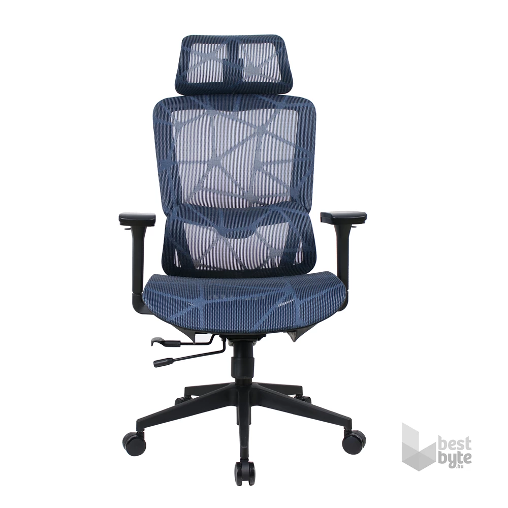 IRISOffice Helix kék ergonómikus, szövet-hálós irodai forgószék fej és háttámasszal