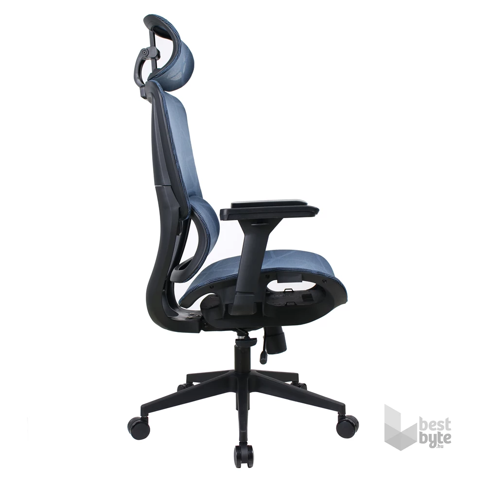 IRISOffice Helix kék ergonómikus, szövet-hálós irodai forgószék fej és háttámasszal