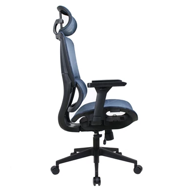 IRISOffice Helix kék ergonómikus, szövet-hálós irodai forgószék fej és háttámasszal