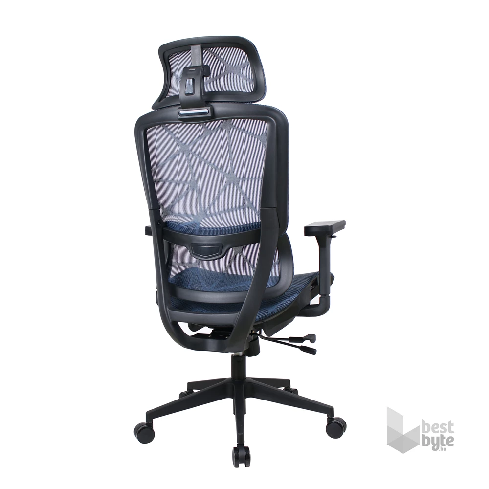 IRISOffice Helix kék ergonómikus, szövet-hálós irodai forgószék fej és háttámasszal