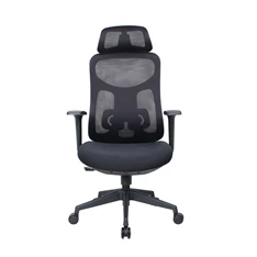 IRISOffice Mirage fekete ergonómikus, szövet-hálós irodai forgószék fej és háttámasszal