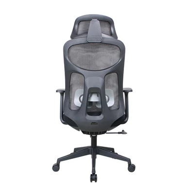 IRISOffice Mirage fekete ergonómikus, szövet-hálós irodai forgószék fej és háttámasszal