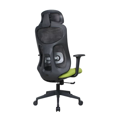 IRISOffice Mirage zöld/fekete ergonómikus,  szövet-hálós irodai forgószék fej és háttámasszal