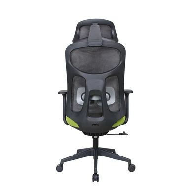 IRISOffice Mirage zöld/fekete ergonómikus,  szövet-hálós irodai forgószék fej és háttámasszal
