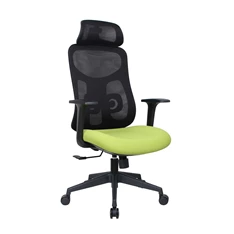 IRISOffice Mirage zöld/fekete ergonómikus,  szövet-hálós irodai forgószék fej és háttámasszal