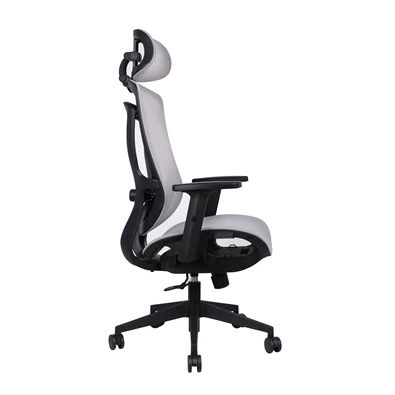 IRISOffice Nimbus szürke ergonómikus, szövet-hálós irodai forgószék fej és háttámasszal