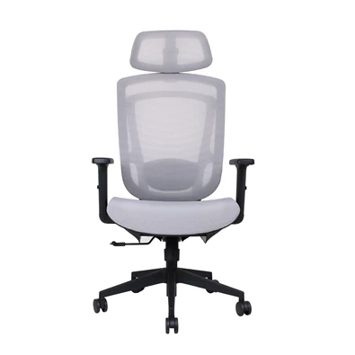 IRISOffice Nimbus szürke ergonómikus, szövet-hálós irodai forgószék fej és háttámasszal