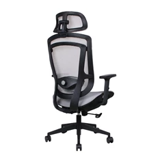 IRISOffice Nimbus szürke ergonómikus, szövet-hálós irodai forgószék fej és háttámasszal
