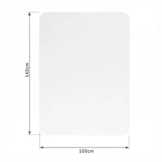 IRIS 100x140cm, 0,8mm vastag, áttetsző padlóvédő székalátét, kerekített sarkok, dobozban