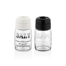 IRIS C-00382 Motto Salt&Pepper üveg fűszerszóró 2*100ml, fekete vagy elefántcsont színű