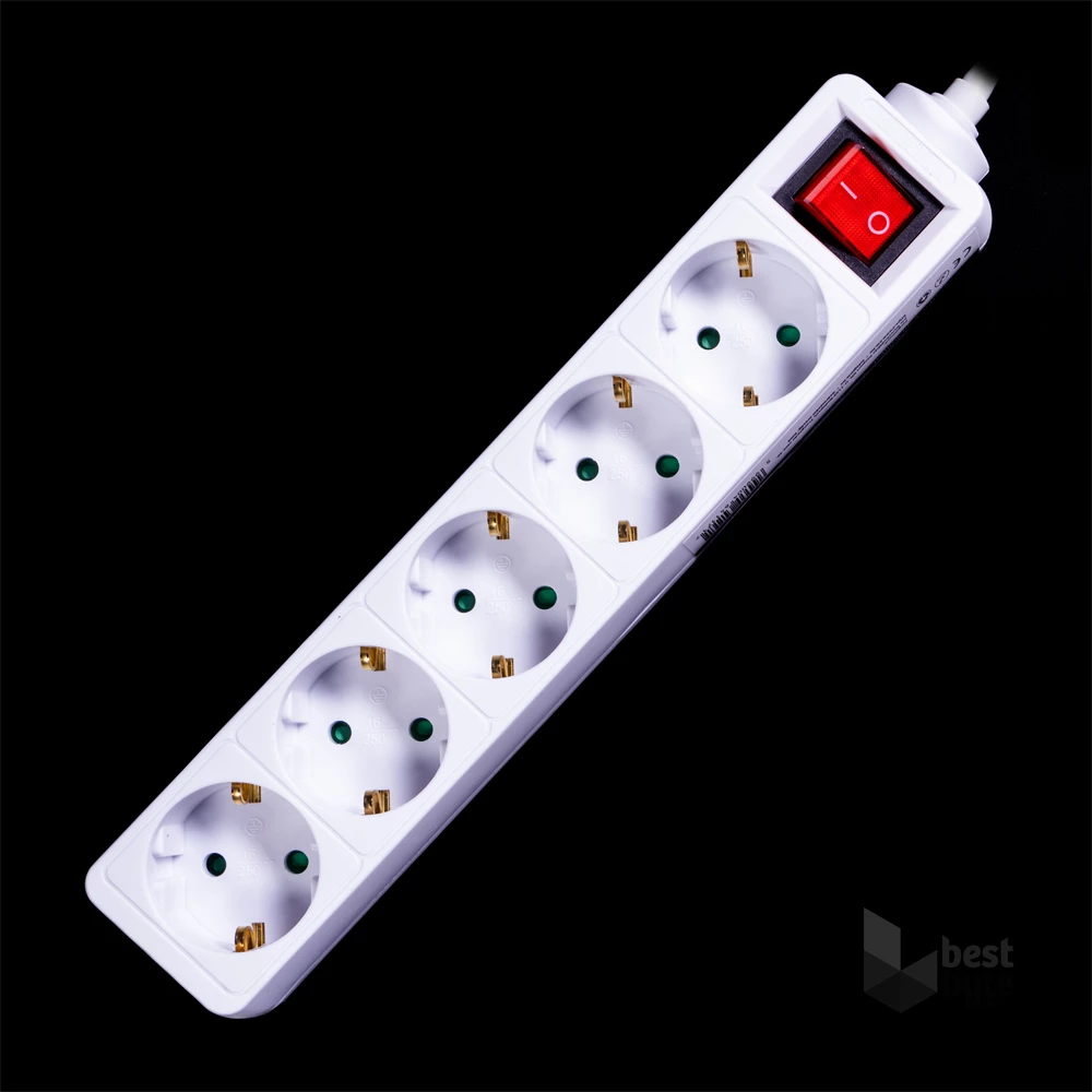 IRIS Electric IEPS-5W-3M-K Hosszabbító elosztó 5 aljzattal, kapcsolóval, 3m fehér